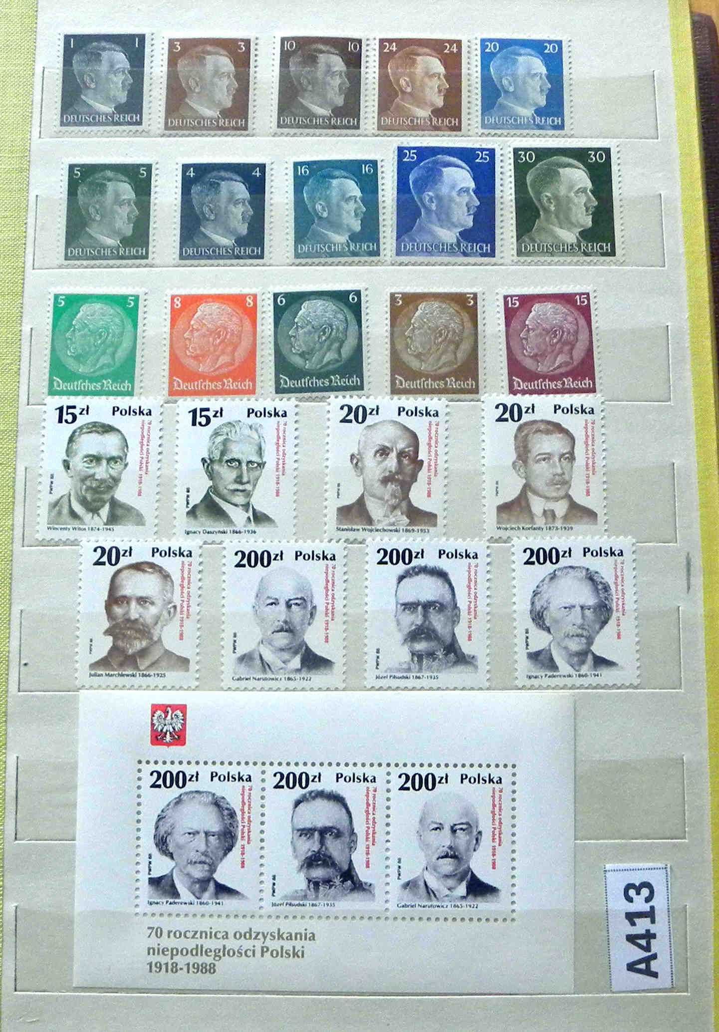 Klaser ze znaczkami, znaczki pocztowe A413