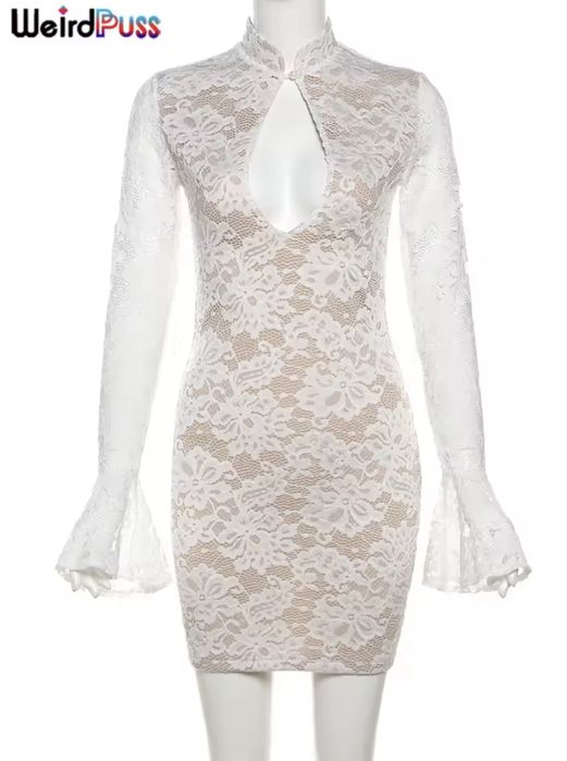 Сукня сексуальна сексі біла гіпюрова кружево