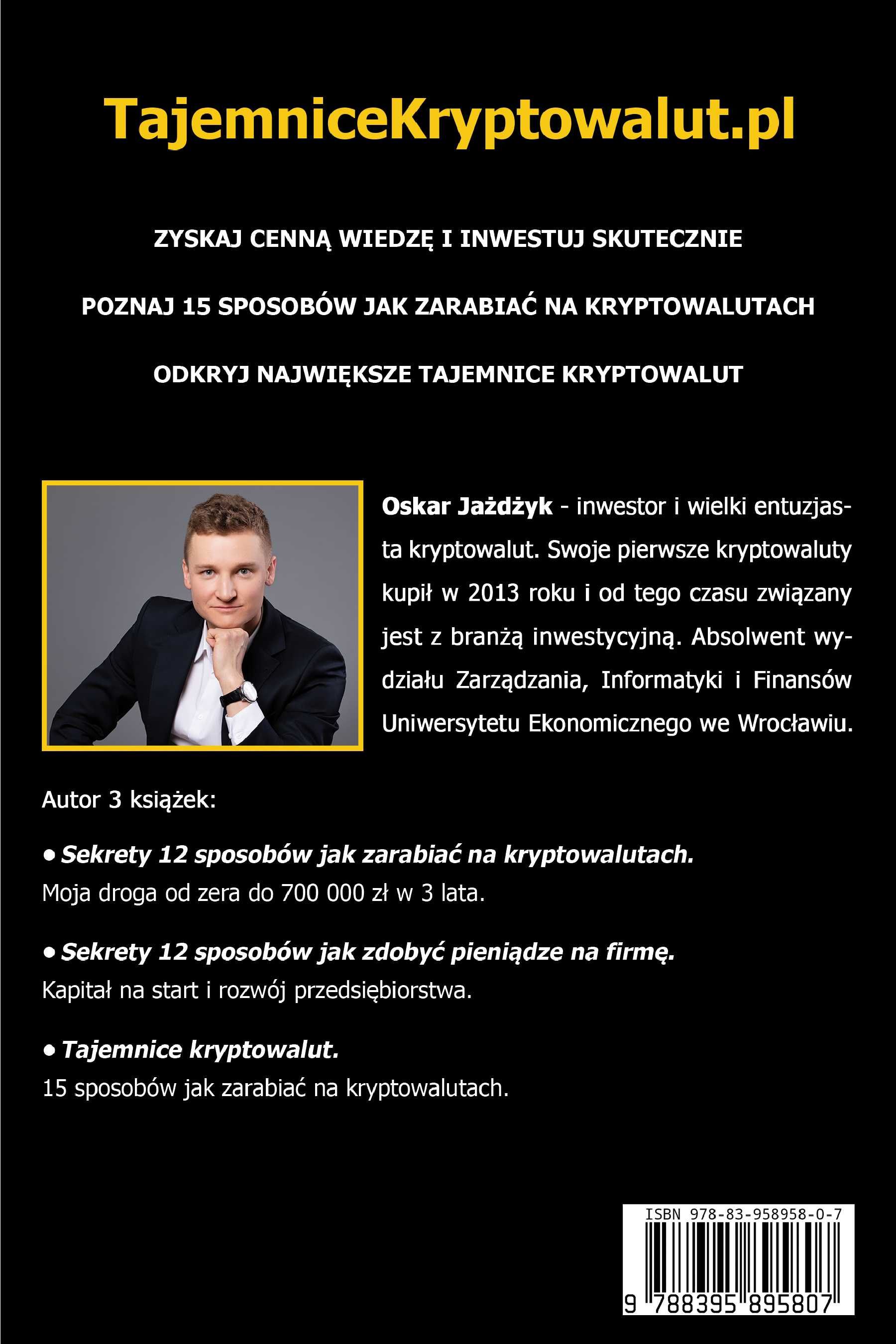 TAJEMNICE KRYPTOWALUT - Kryptowaluty Książka Bitcoin - Oskar Jażdżyk