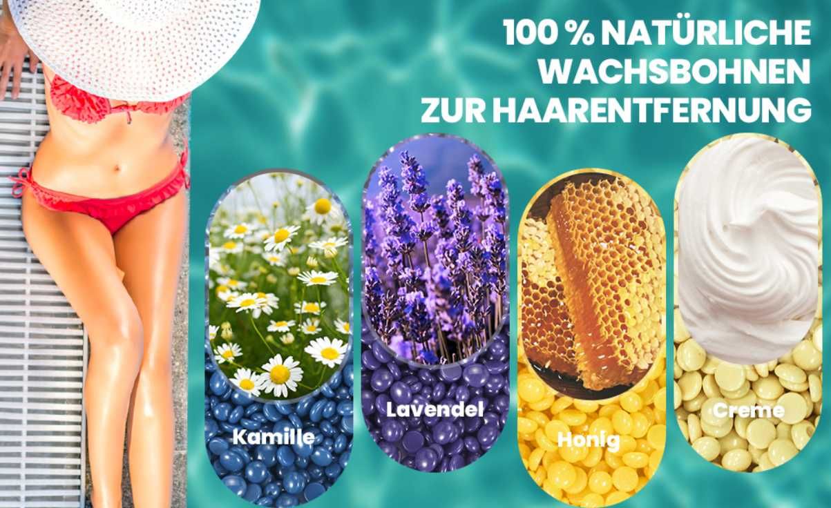 Vinmalll zestaw do depilacji podgrzewacz 4x100g wosk Biały