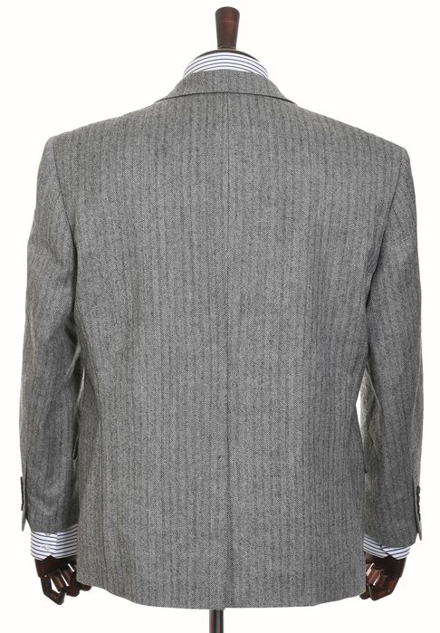 C&A CANDA ciepła wełniana marynarka męska w jodełkę 100% wełna r. 52