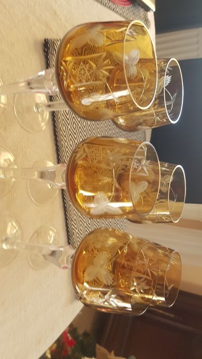 Kryształowe kolorowe kieliszki 5 sztuk