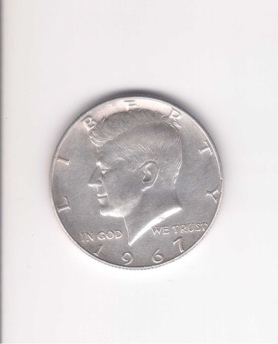 SREBRNA Moneta 1/2 Dolara 1967 Kennedy Half Dollar USA