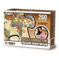 PUZZLE EDUKACYJNE Trasami Odkrywców - 260 el. - NOWOŚĆ zabawa+nauka