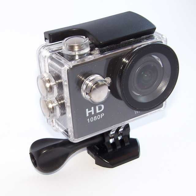Экшн камера A7 FullHD + аквабокс +  Полный компект+крепление шлем Топ