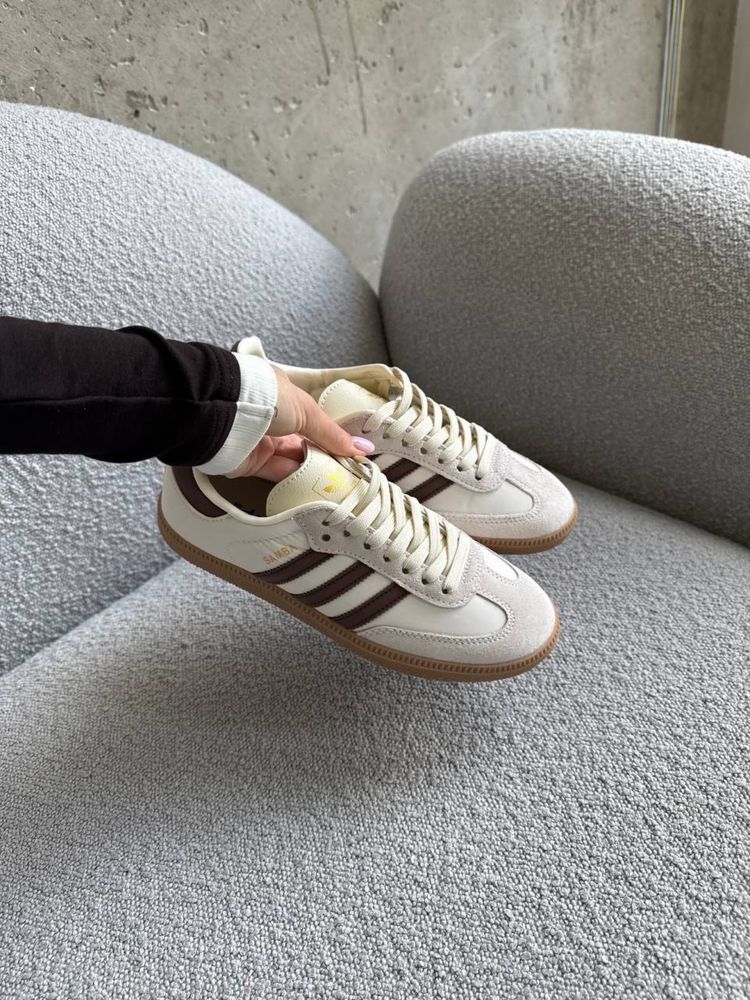 Кросівки жіночі кеди Adidas Samba Premium Beige Brown 36-41