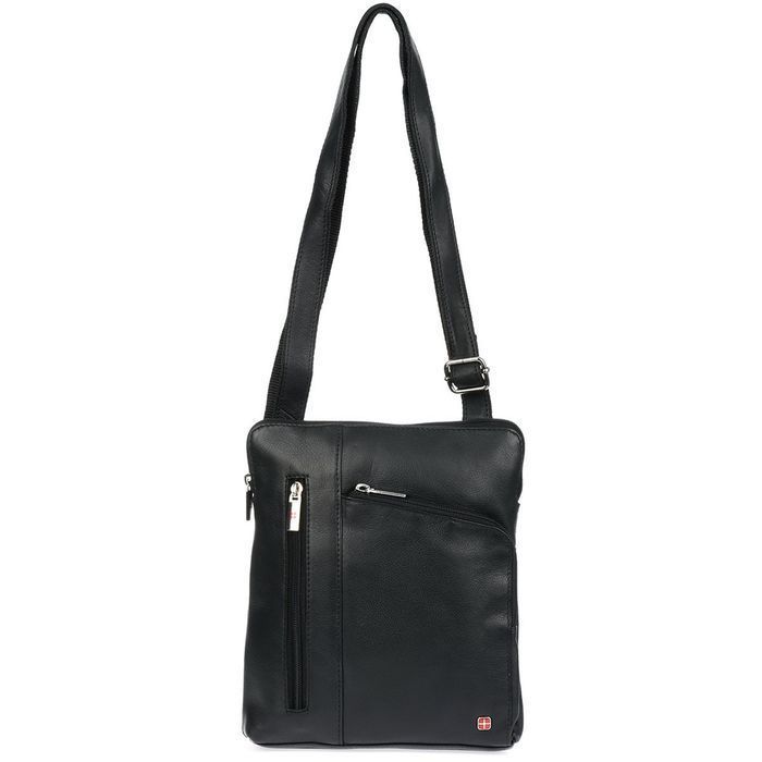 Torba męska skórzana Albatros Czarna pionowa raportówka praktyczna