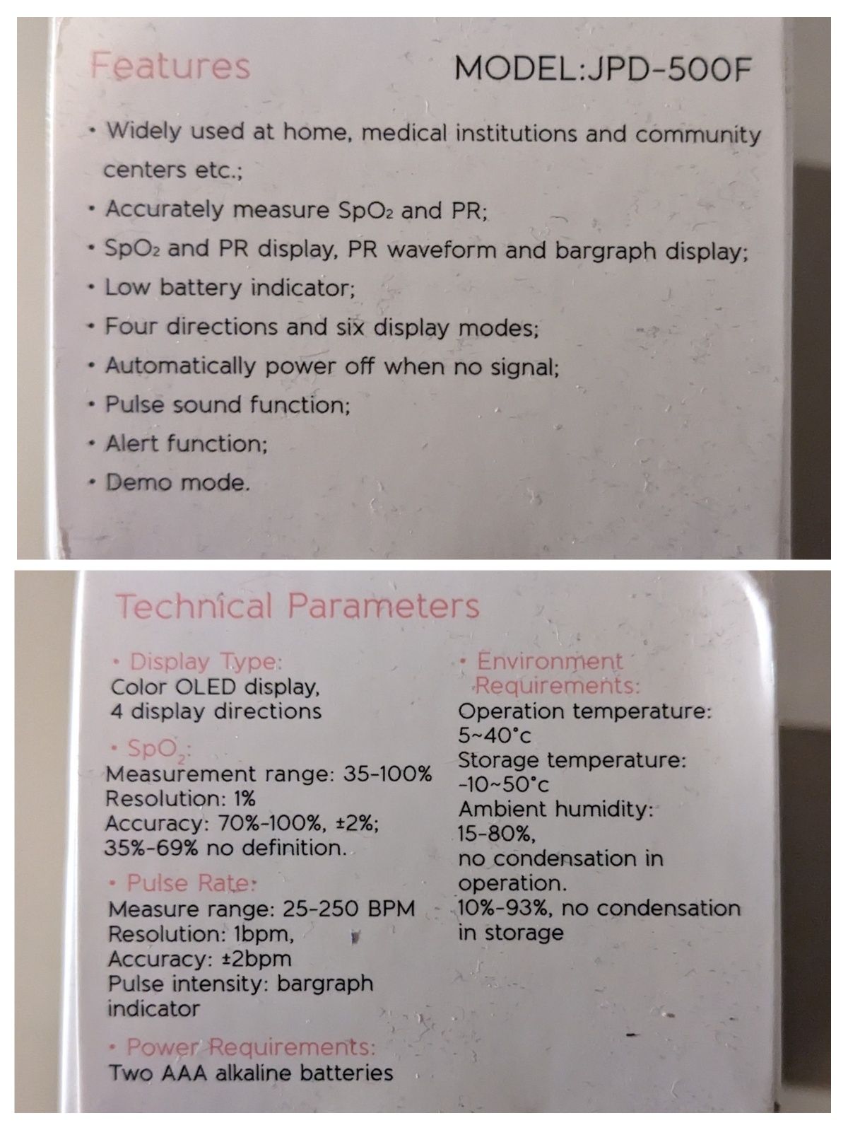 Pulsoskymetr medyczny bluetooth Jumper JPD-500F, aplikacja na smartfon