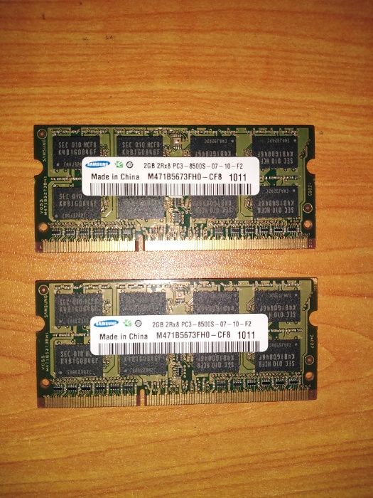 Memórias RAM Samsung 2 X 2GB 2Rx8 PC3 8500S