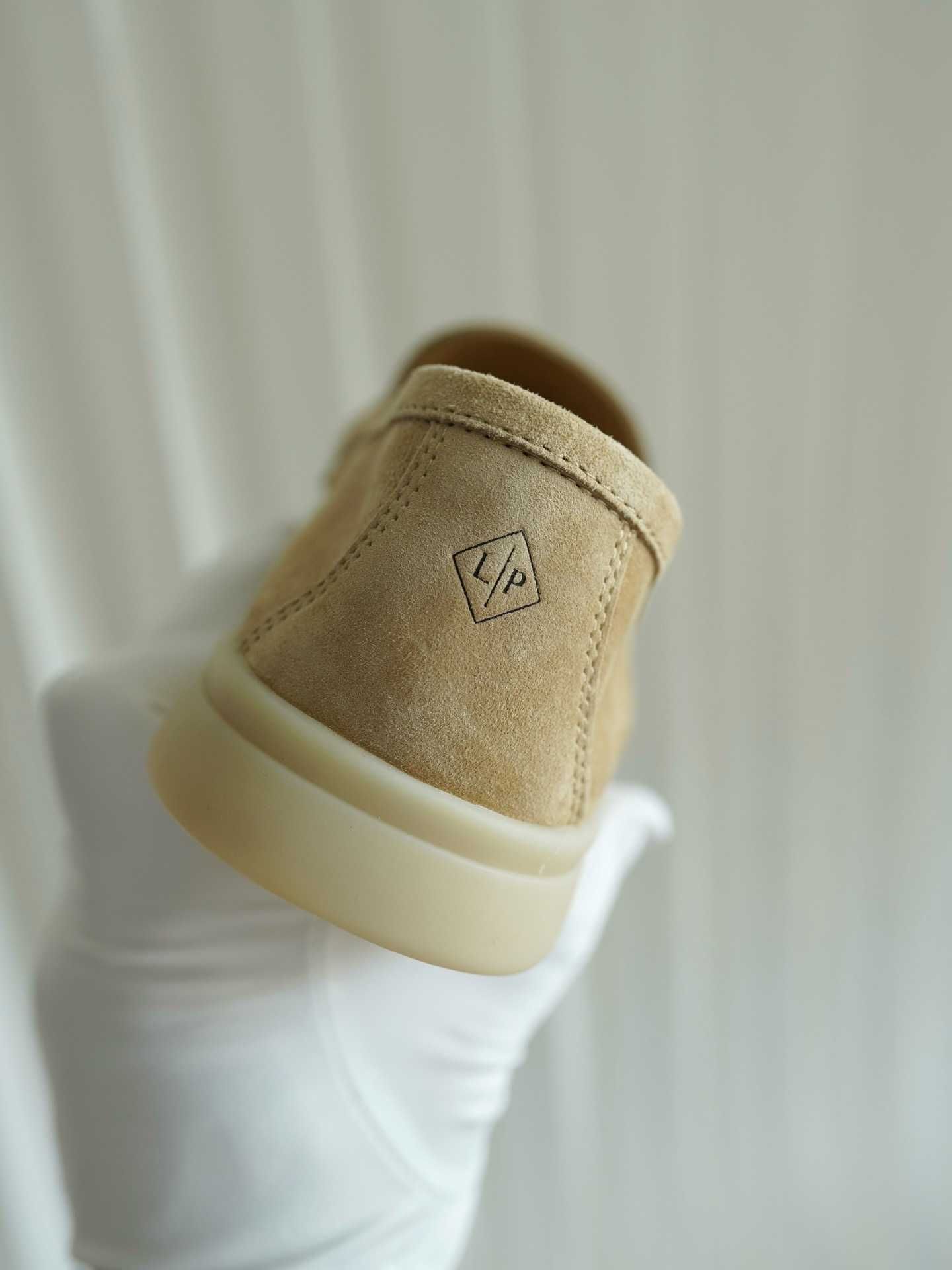 Бежевые лоферы Loro Piana Summer Walk  Лоро Пиана лофери бежеві