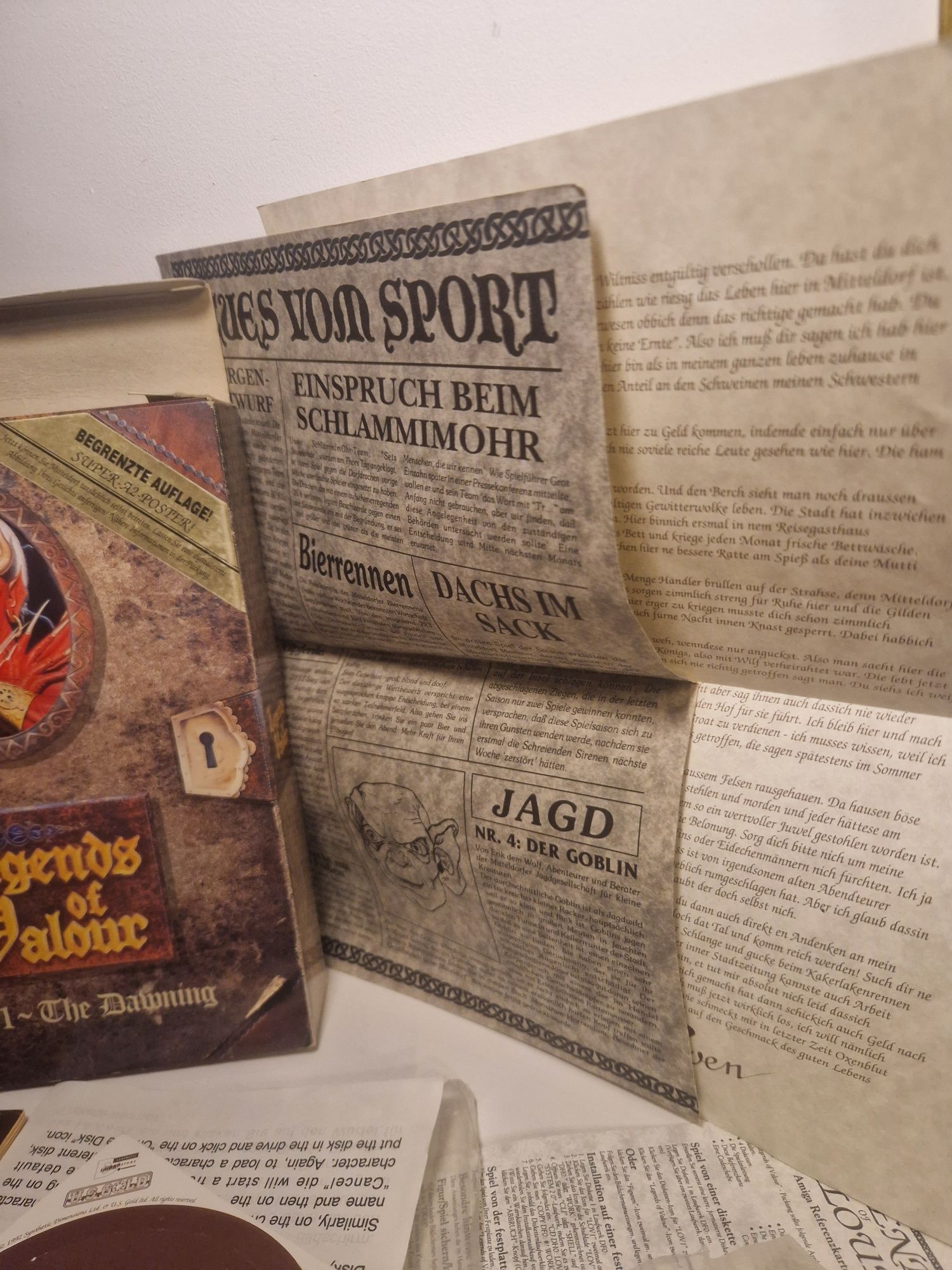 Legends of Valour gra Big Box Amiga A500 A600 A1200 Commodore