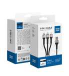 Kabel 3w1 USB A do Lightning / Micro USB / USB C Blue Star 2,4A z