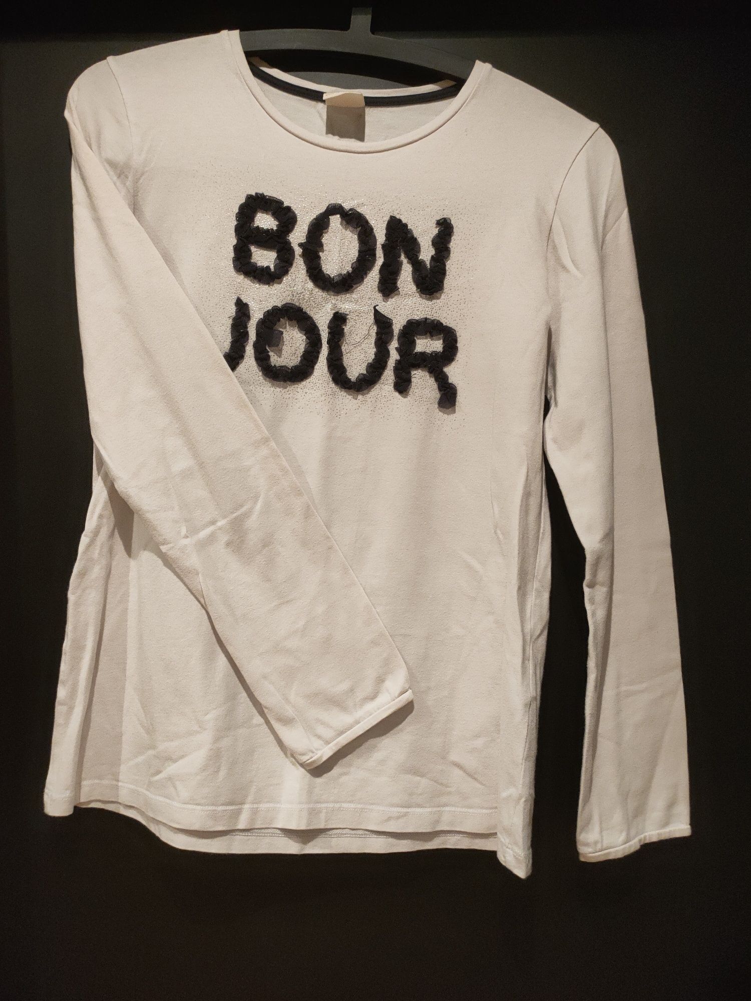 Bluzka ZARA 164cm S z napisem Bonjour