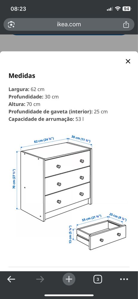 Comoda de criança