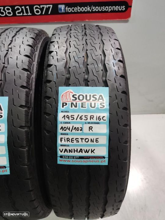 2 pneus semi novos 195-65r16c firestone - oferta dos portes