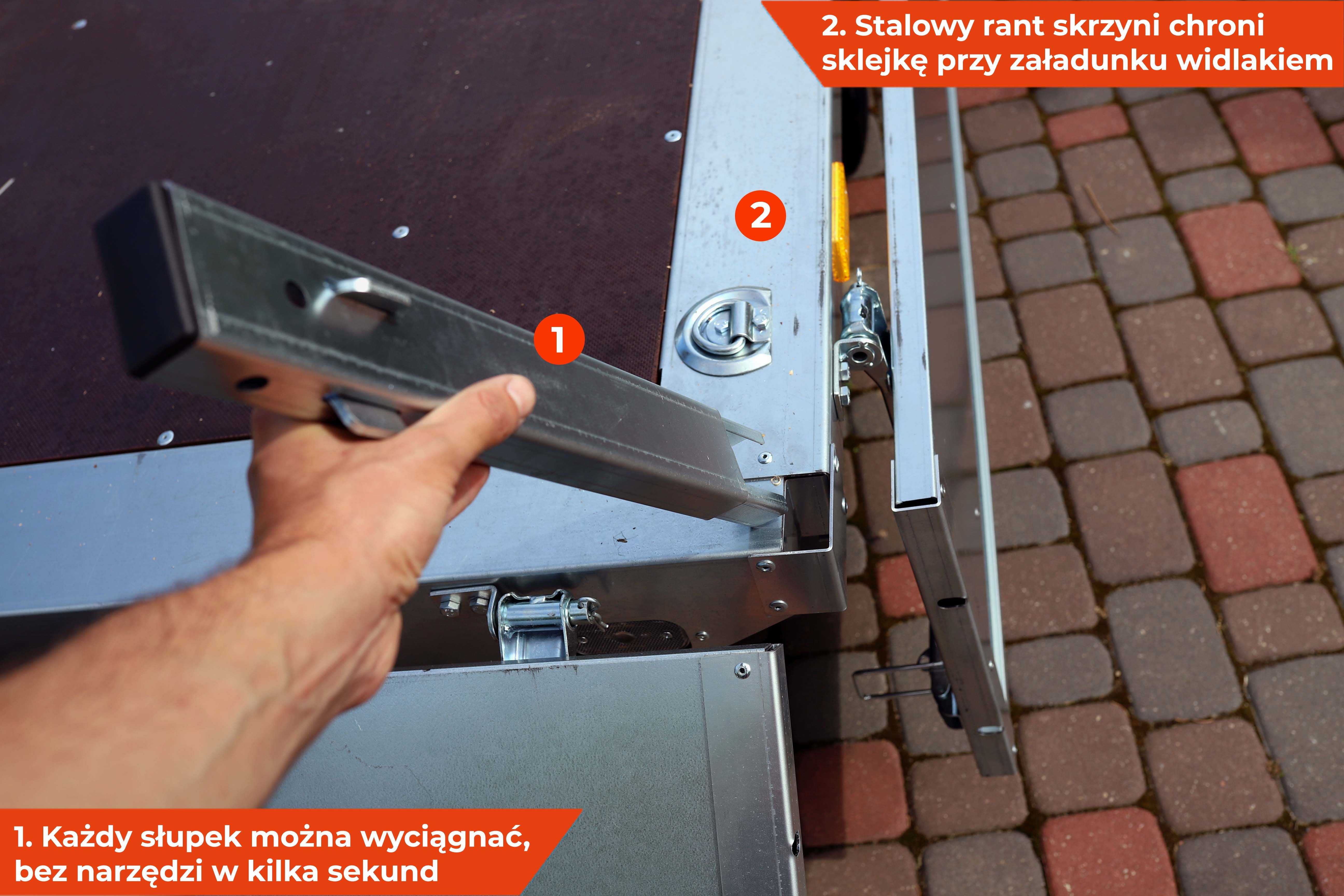 WYPRZEDAŻ! Przyczepka 2T platforma Neptun 302x151x40 Nordica SPAWANA