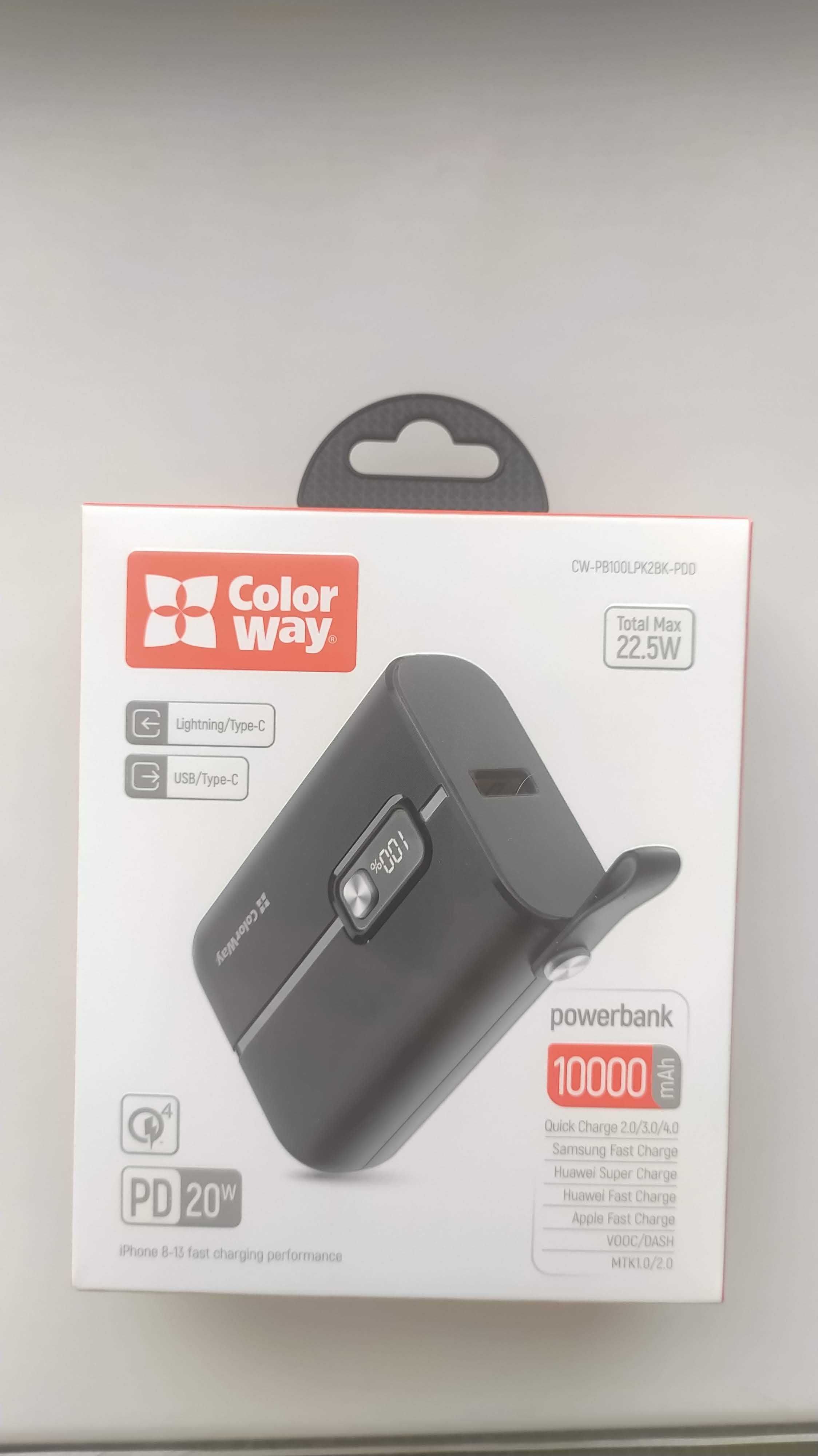 Colorway Full Power ( USB-C Power Delivery 22.5W) Black 10000 mah