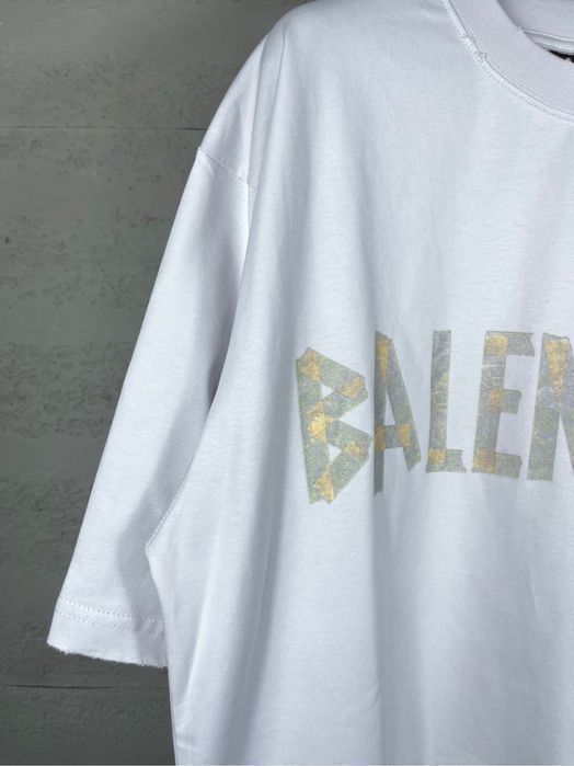 BALENCIAGA tape type футболка мужская оригинал унисекс белая