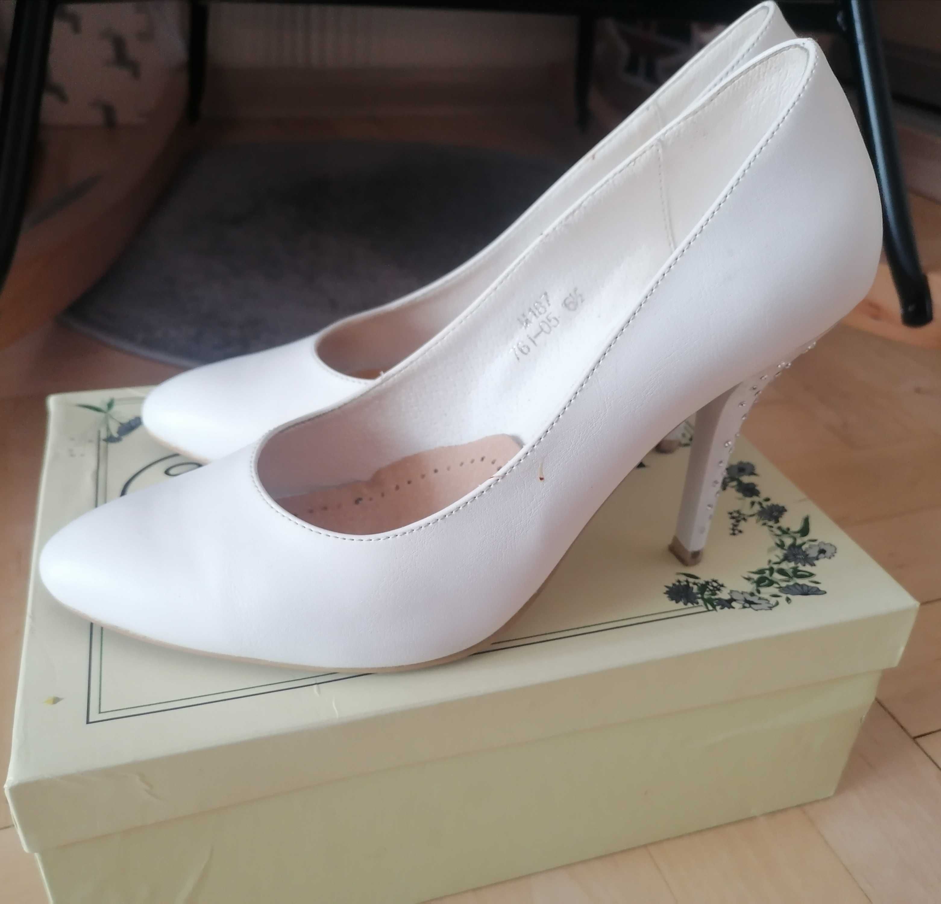 Buty damskie ślubne białe rozmiar 37
