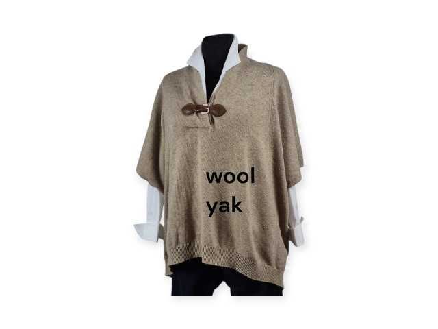 Massimo Dutti kamizelka dzianinowa beżowa oversize M L XL wełniana