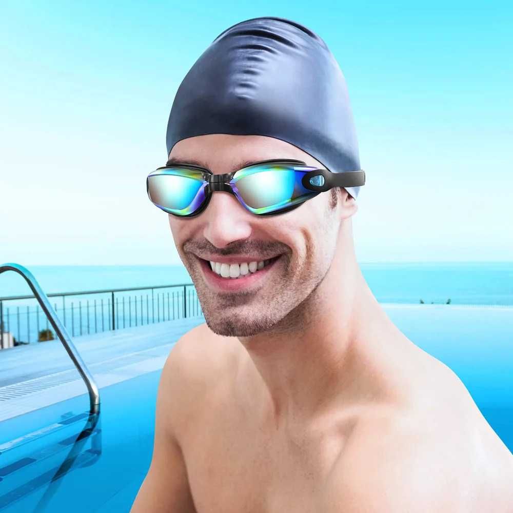 Okulary pływackie ANTI-FOG do pływania na basen kolorowe szkła