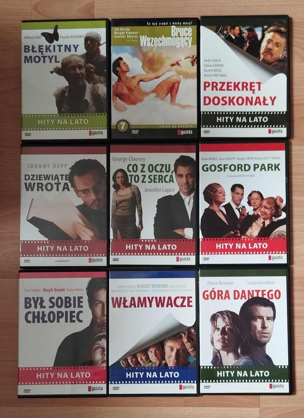 Filmy Dvd - hity na lato . pakiet 9 sztuk.