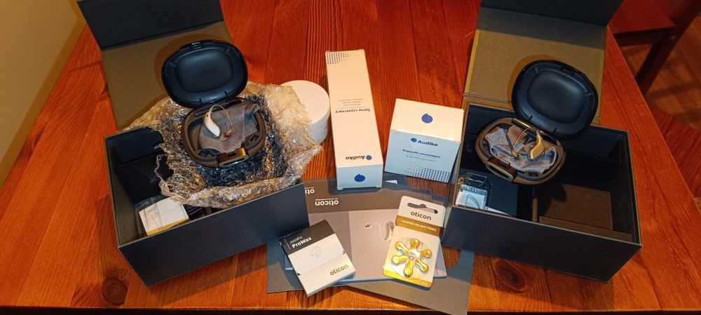 Aparaty słuchowe Oticon GENO 2 MiniRite 312 WL-komplet, stan bardzo d.