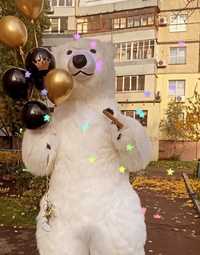 Большой Медведь Мишка Белый поздравление на праздик Big Умка Аниматор