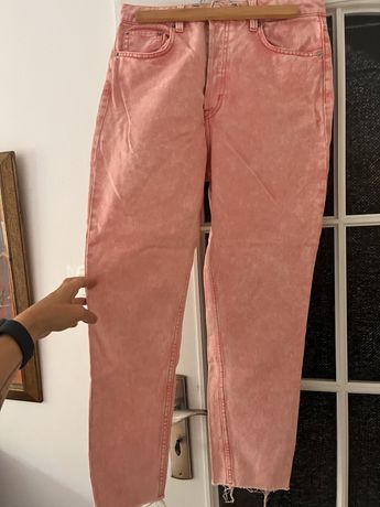 Spodnie jeans różowe damskie H&M Divided oversize 40