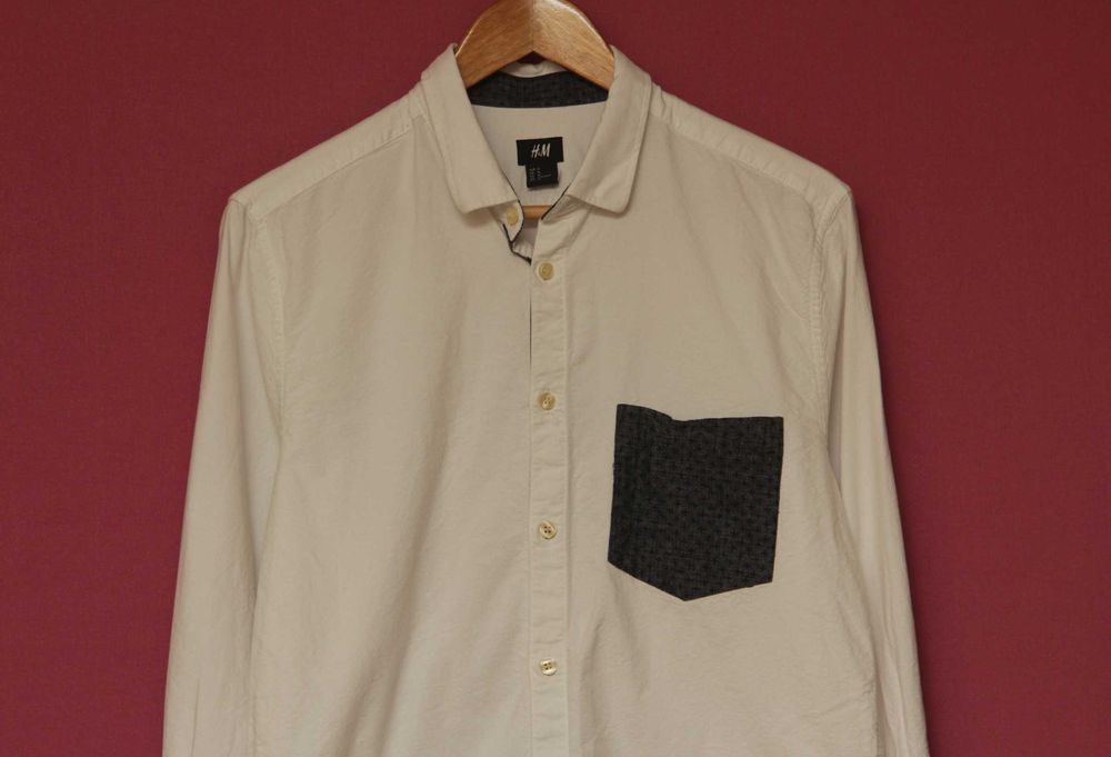 H&M рр M рубашка из хлопка контрастный карман