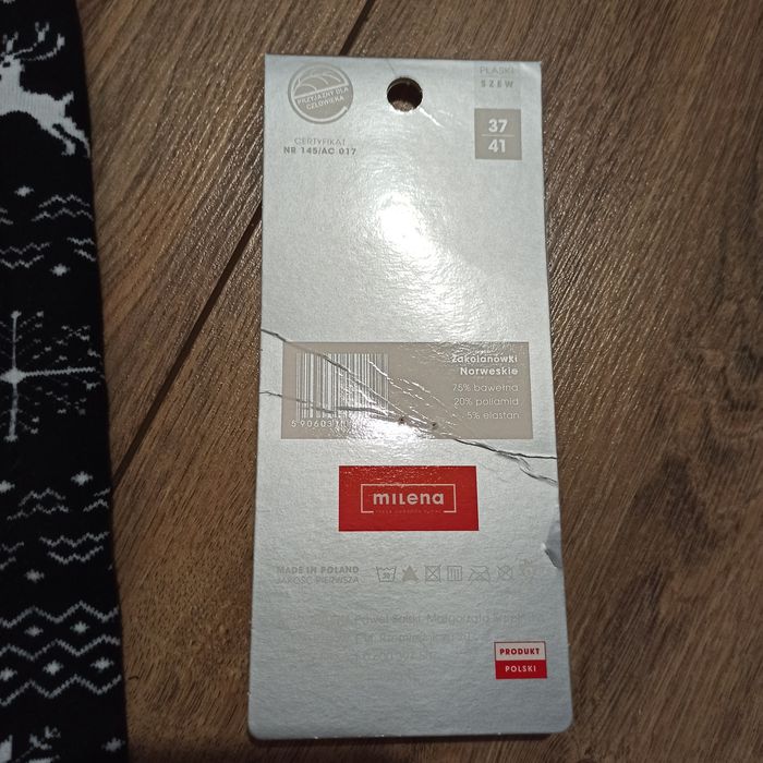 Zakolanówki świąteczne czarne r. 37-41