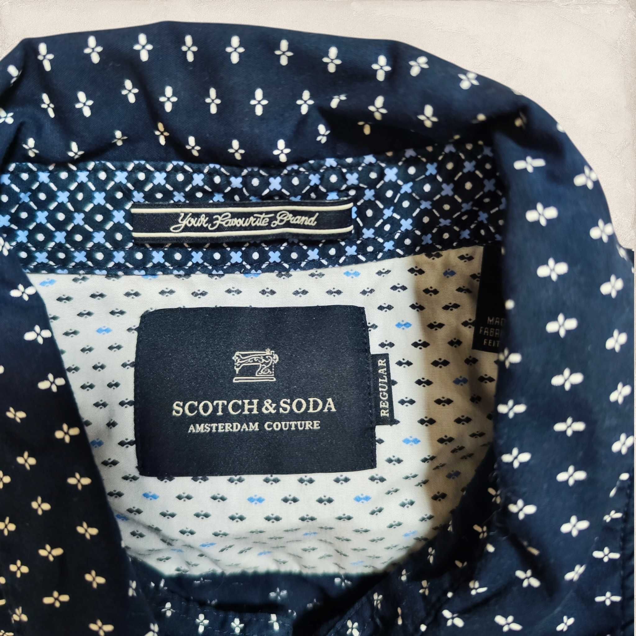 Scotch & Soda regular koszula granatowa w białe wzorki L