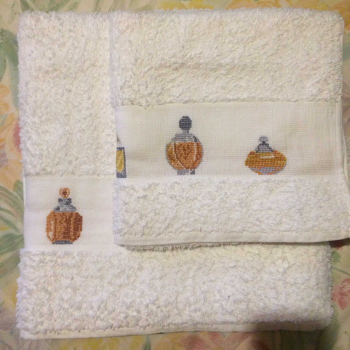 Toalhas de Banho - Jogo completo - bordado à mão