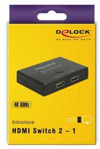 Delock 18749 Przełącznik HDMI Dwukierunkowy 2-1 4K