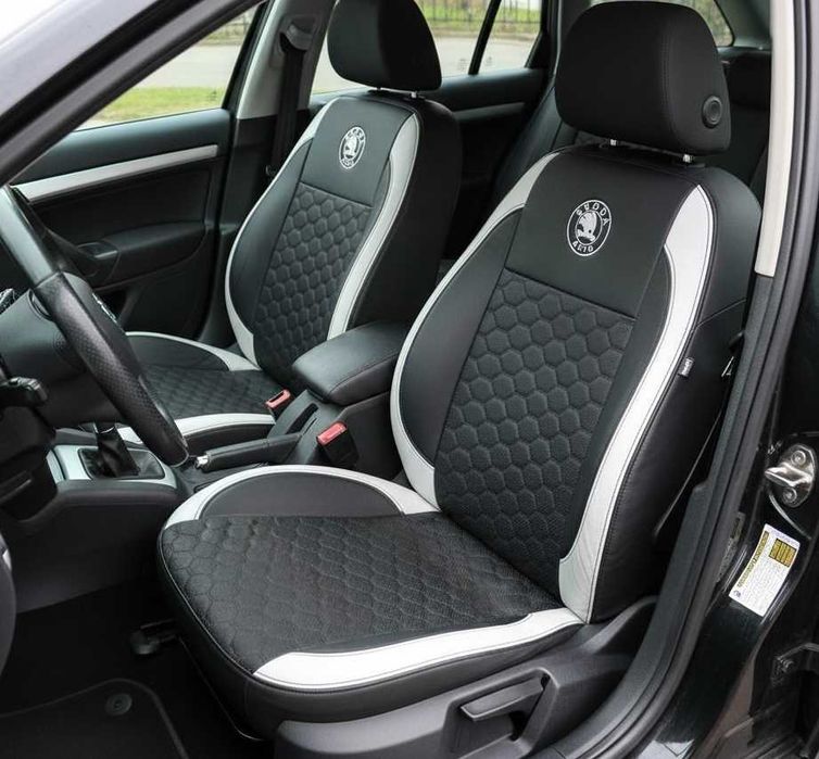 Авточехлы Skoda Octavia A5 Combi 2004-2013 Экокожа новые EMC-ELEGANT