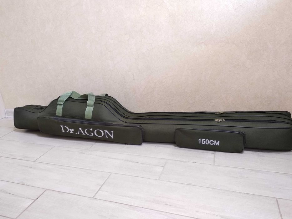 Чехол для удилищ DrAgon 150 см 2 отд рыболовный каркасный карповый