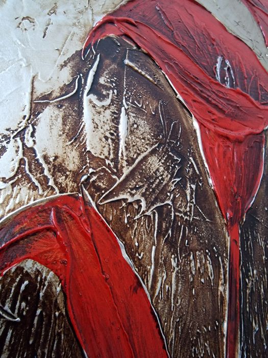 4 obrazy czarne czerwone kwiaty 3D srebrne duże wyjatkowe