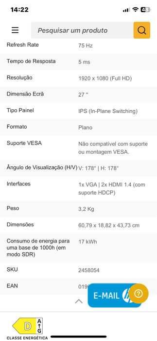 Munitor  Hp como novo