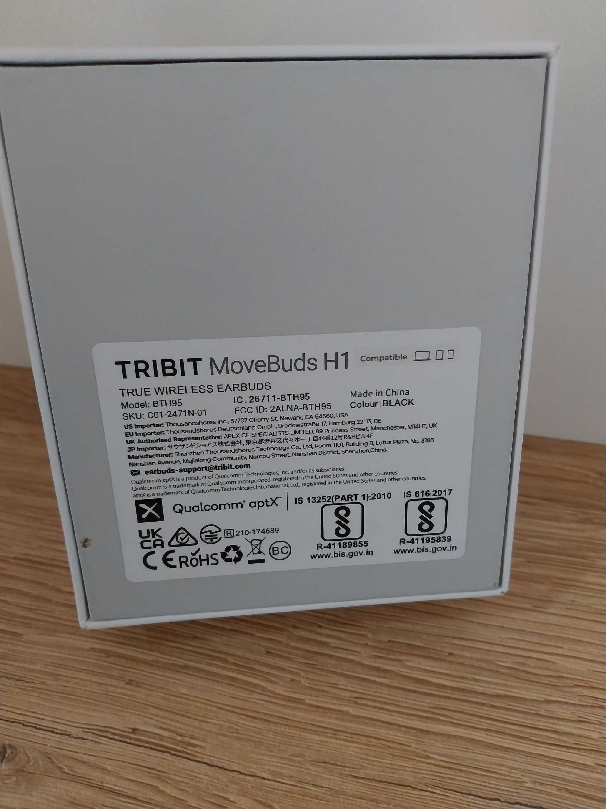 Słuchawki bezprzewodowe dokanałowe Tribit MoveBuds H1