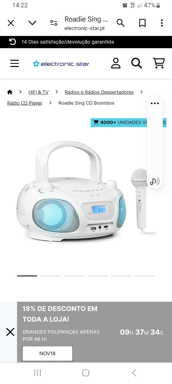 Radio cd com micro  (novo)
