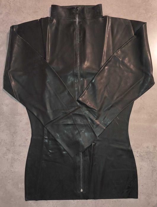 Bluza/sukienka taliowana latex lateksowa suwak guma odlewana cienka