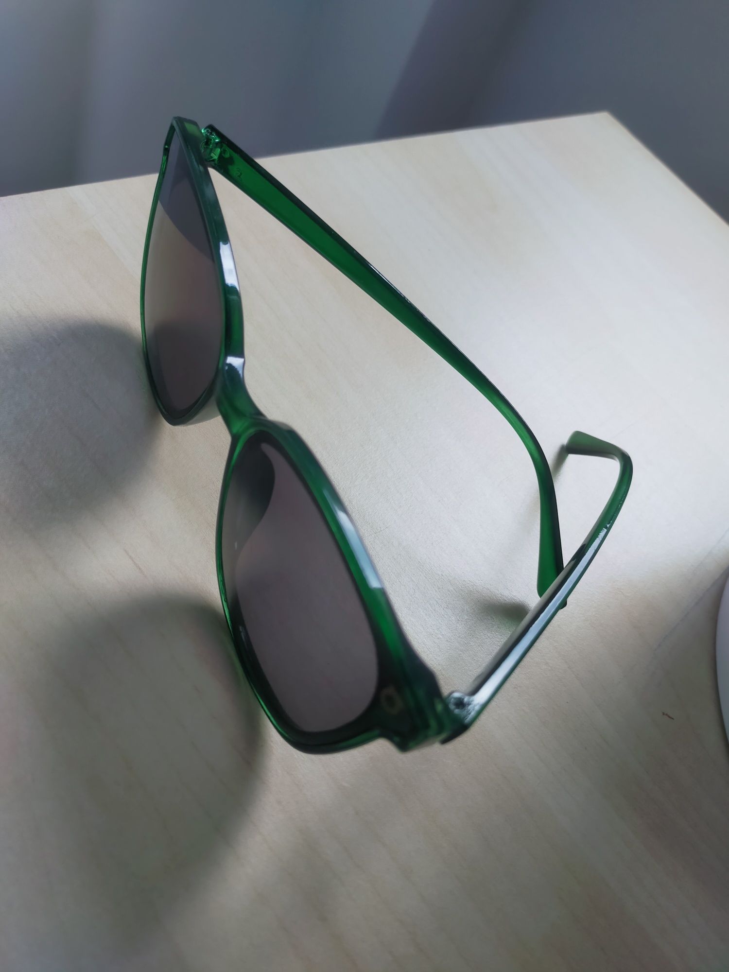 Nowe okulary czarno zielone damskie