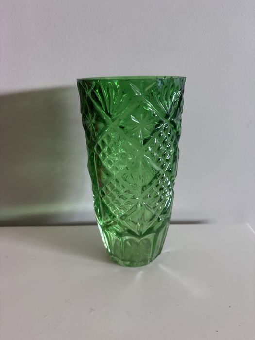 Szklany wazon retro prl