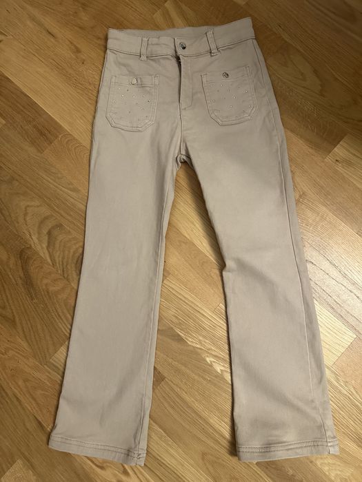 Mayoral spodnie jeansy beżowe 140