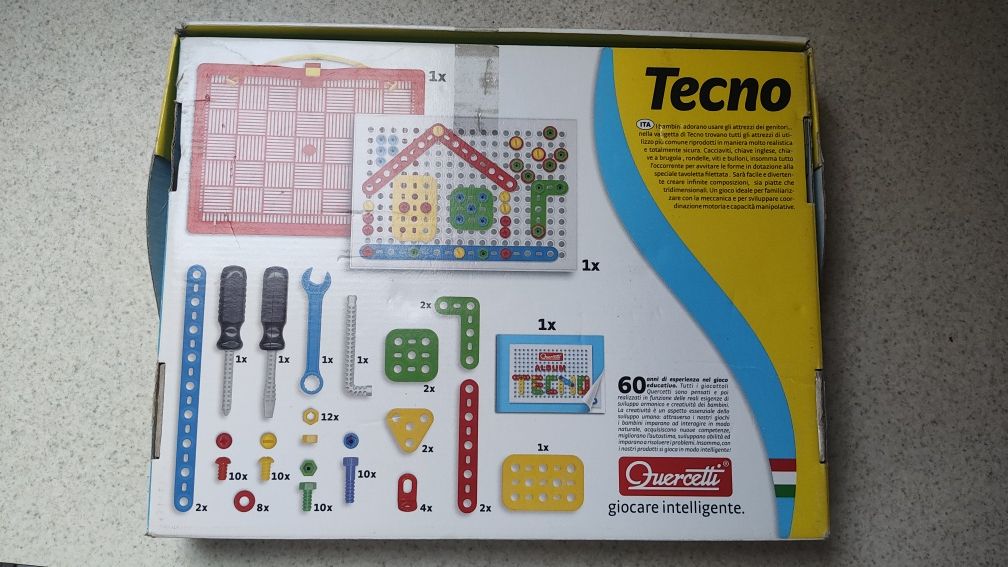 Quercetti Techno, zestaw konstrukcyjny, srubki