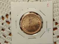 Portugal - moeda de 5 centavos de 1921 (1 - F)