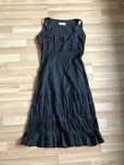 Zwiewna czarna sukienka z gorsetem r.40 boho Hippie Folk Retro Vintage