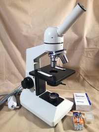 KOMPLET - Mikroskop studencki, niemiecki PZO Studar - Primus H&R