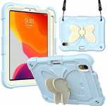 Etui Case Pokrowiec na Tablet iPad Mini 6 z Paskiem Niebieski Motyl