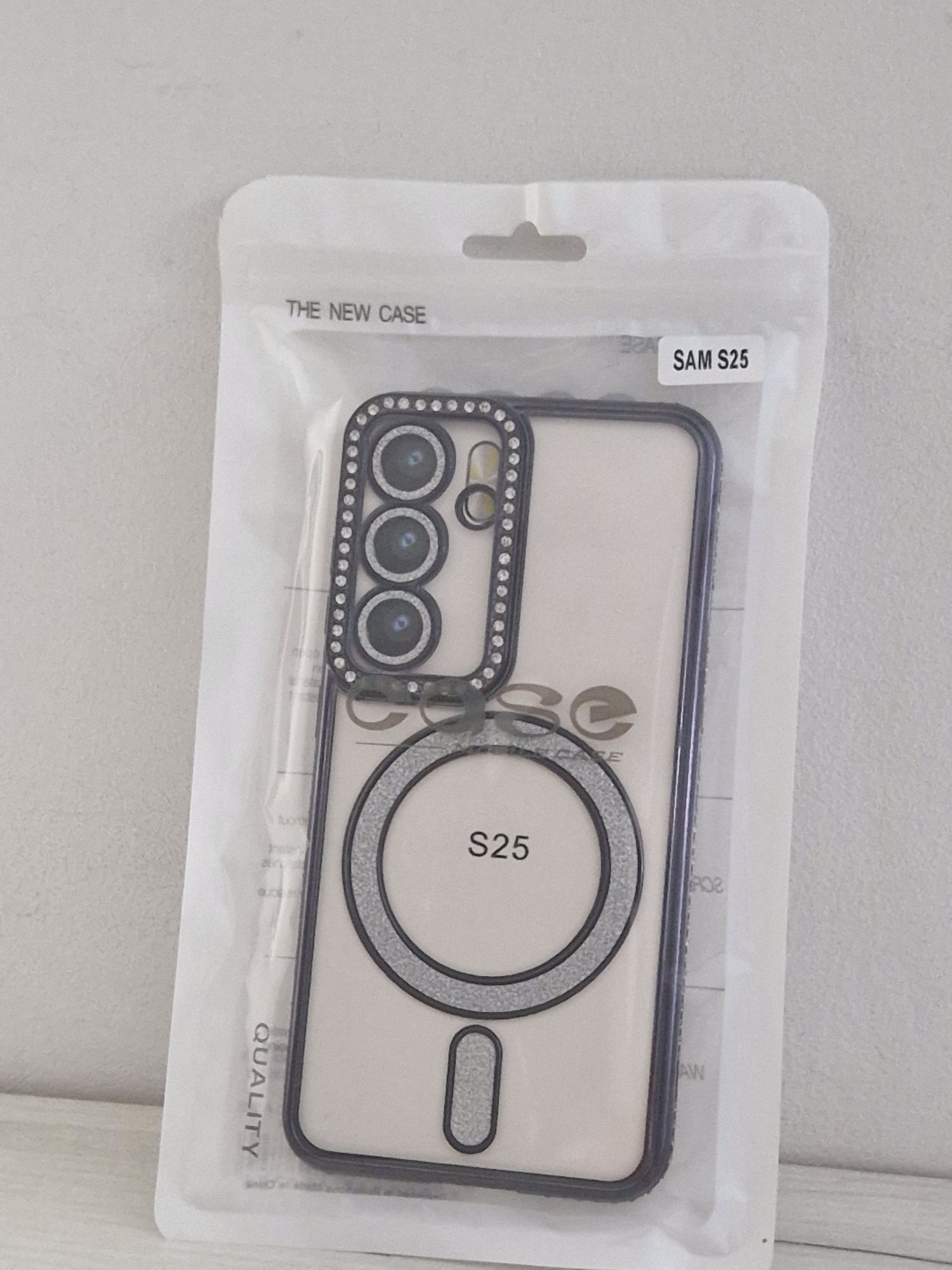 Bling Magsafe Case do Samsung Galaxy S25 czarny